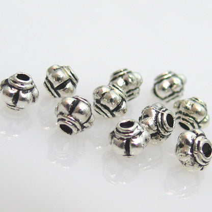 10 Metallperlen Metallperle Kugel silber Perlen 4mm-345
