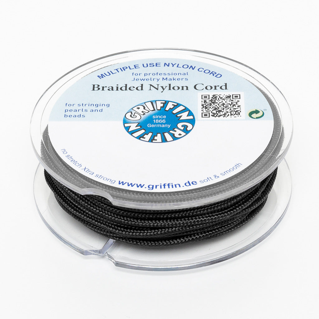 GRIFFIN geflochtene Nylonschnur Ø 2mm schwarz Spule 10m Schmuckband Faden Schnur-358