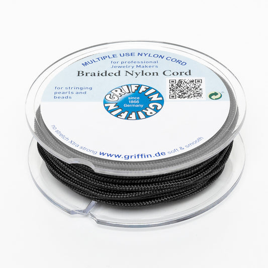 GRIFFIN geflochtene Nylonschnur Ø 2mm schwarz Spule 10m Schmuckband Faden Schnur-358