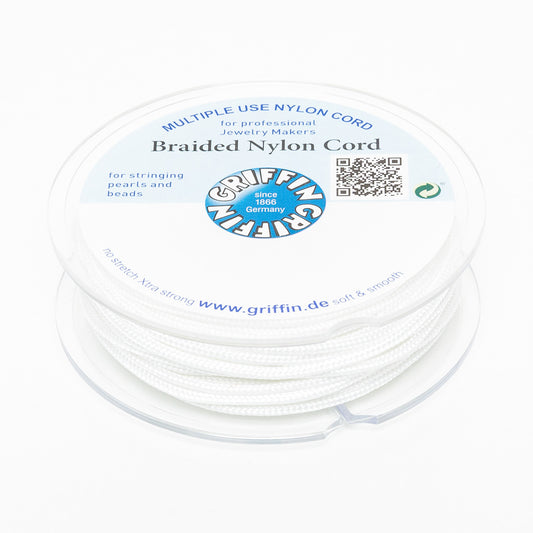 GRIFFIN geflochtene Nylonschnur Ø 2mm weiß Spule 10m Schmuckband Faden Schnur-367