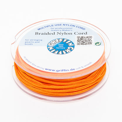 GRIFFIN geflochtene Nylonschnur Ø 2mm orange Spule 10m Schmuckband Faden Schnur-379