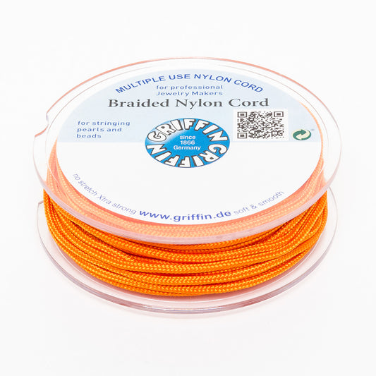 GRIFFIN geflochtene Nylonschnur Ø 2mm orange Spule 10m Schmuckband Faden Schnur-379