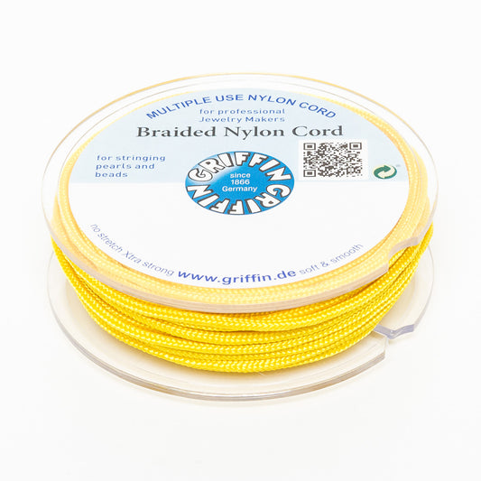 GRIFFIN geflochtene Nylonschnur Ø 2mm gelb Spule 10m Schmuckband Faden Schnur-381