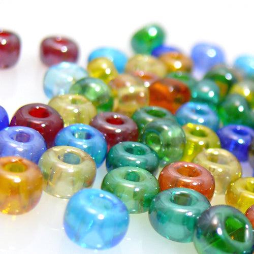 80 Rocailles Perlen Glasperlen Farben-Mix 6mm bunt Rocaillesperlen Perlenmix