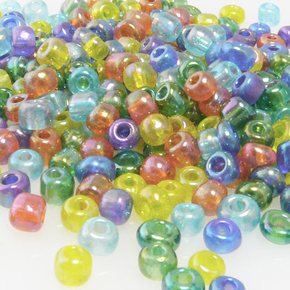 290 Rocailles Perlen Glasperlen AB Farben-Mix 4mm bunt Perlenmischung -410