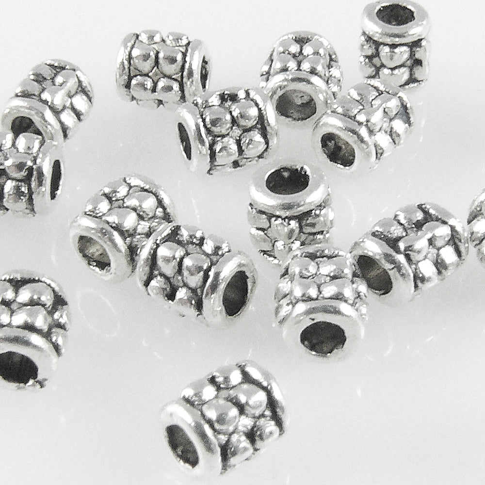 20 Metallperlen Spacer 4mm altsilber Perlen Spacerperlen Tube Beads -416