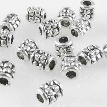 20 Metallperlen Spacer 4mm altsilber Perlen Spacerperlen Tube Beads -416