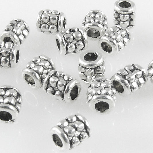 20 Metallperlen Spacer 4mm altsilber Perlen Spacerperlen Tube Beads -416