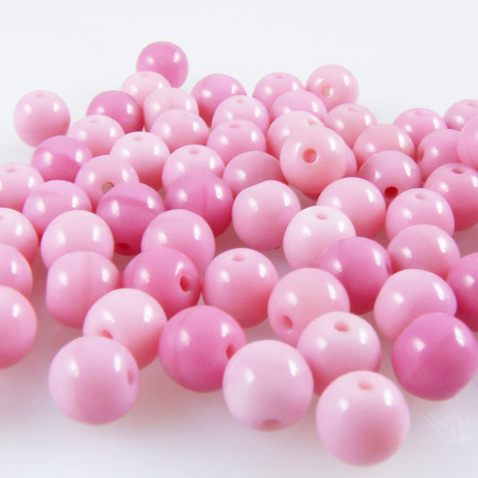 100 St. kleine Glasperlen Kugeln rosa Ø 5mm Bastelperlen Zwischenperlen Beads