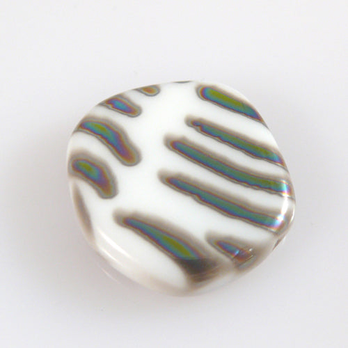 veredelte Perlen Münzen 20mm Glasperlen Scheibe weiß bunt zum Schmuck basteln