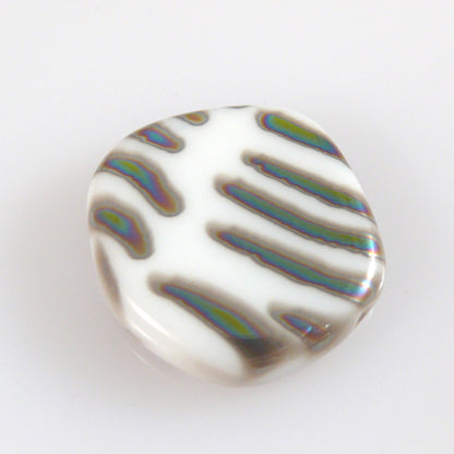 veredelte Perlen Münzen 20mm Glasperlen Scheibe weiß bunt zum Schmuck basteln