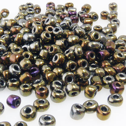 290 Rocailles Glasperlen braun bunt Perlen 4mm Rocaillesperlen zum Basteln -586