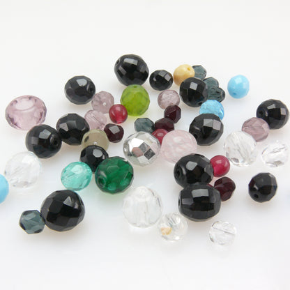 Perlenmix 40 St. bunte Glasschliffperlen Perlen 6-12mm Fire polished Glas Beads