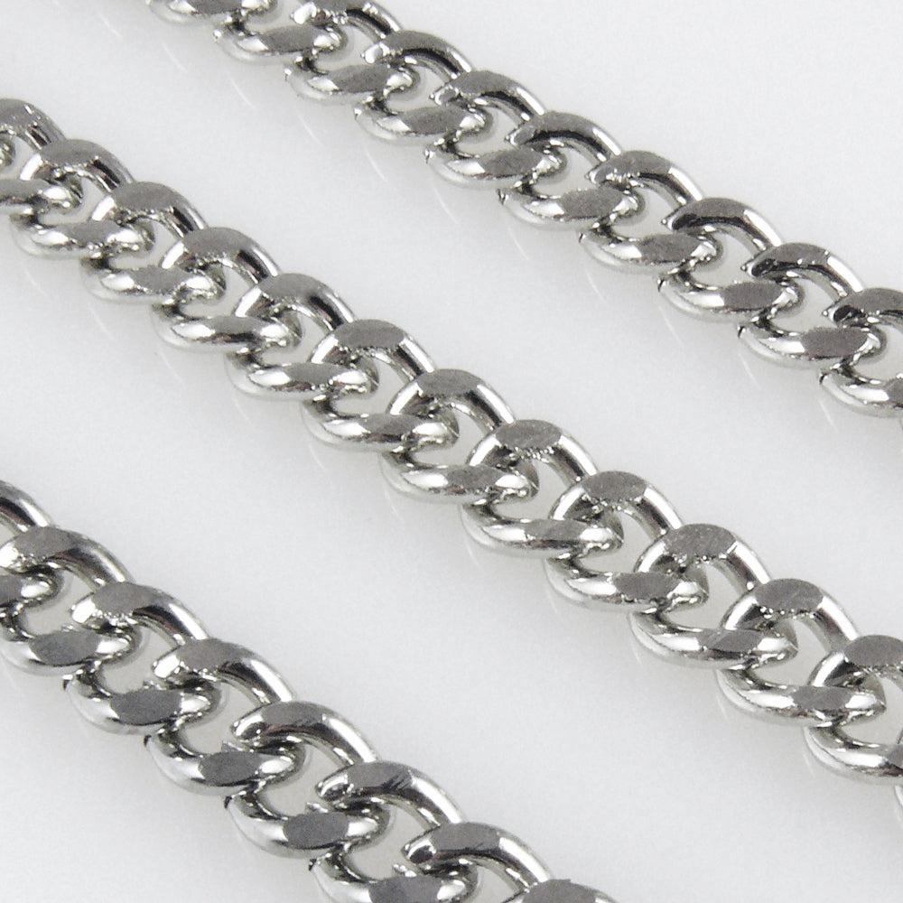 1m Metallkette Gliederkette 8x5mm Panzerkette silberfarben Schmuckkette -634