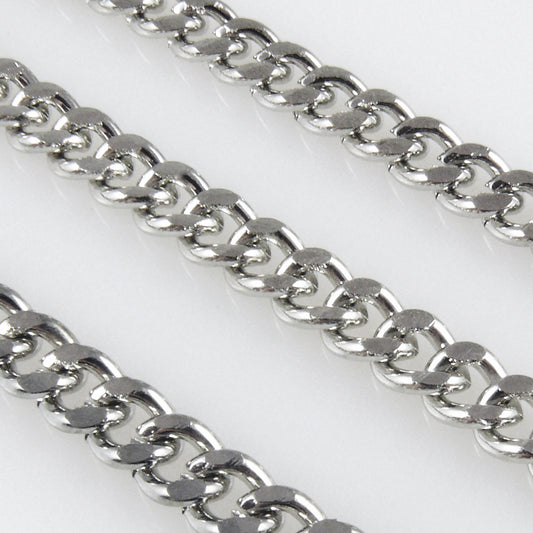 1m Metallkette Gliederkette 8x5mm Panzerkette silberfarben Schmuckkette -634