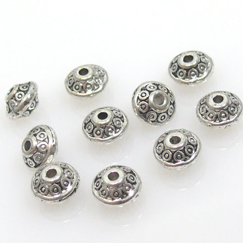 10 Metallperlen Metall Spacer Perlen Rondelle silber Metallspacer zum Basteln
