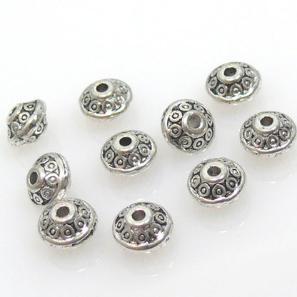 10 Metallperlen Metall Spacer Perlen Rondelle silber Metallspacer zum Basteln