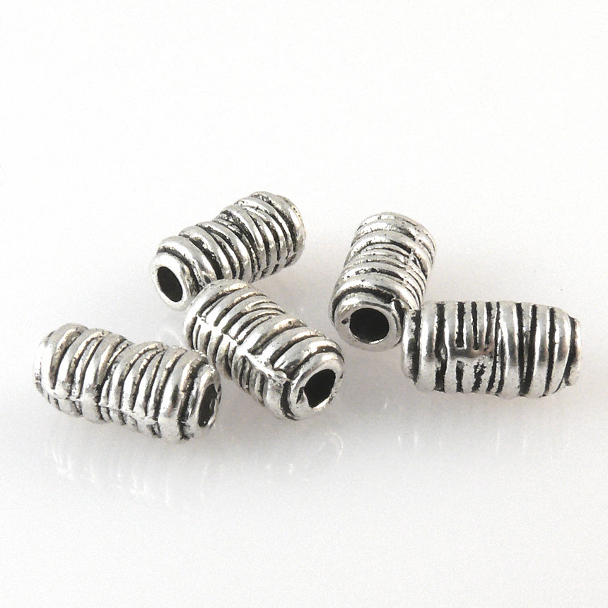 5 Metallperlen Perlen 11mm Spacer Großlochperlen altsilber Metall Bastelperlen