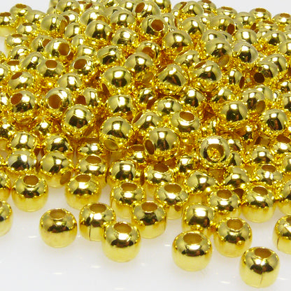 300x Metallperlen Kugeln 5mm rund goldfarben Metall Perlen Bastelperlen-7008