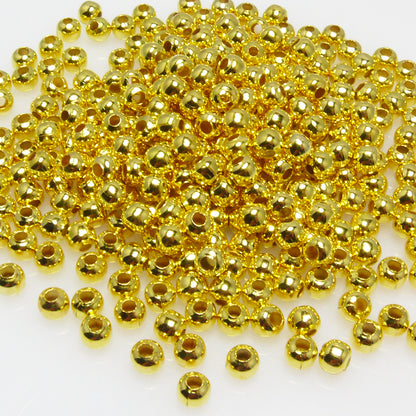 300x Metallperlen Kugeln 5mm rund goldfarben Metall Perlen Bastelperlen-7008
