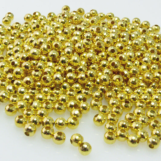 500x Metallperlen Kugeln 4mm rund goldfarben Metall Perlen Schmuckperlen-7009