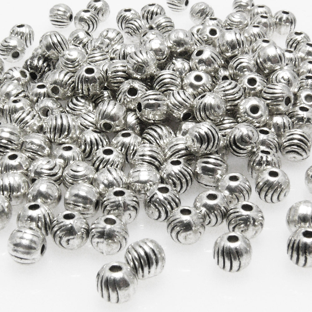 Großpackung 200x Metallperlen 4mm Kugeln altsilber Metall Perlen Metallkugeln