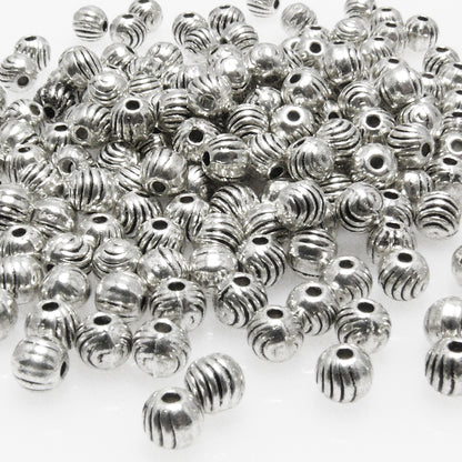Großpackung 200x Metallperlen 4mm Kugeln altsilber Metall Perlen Metallkugeln