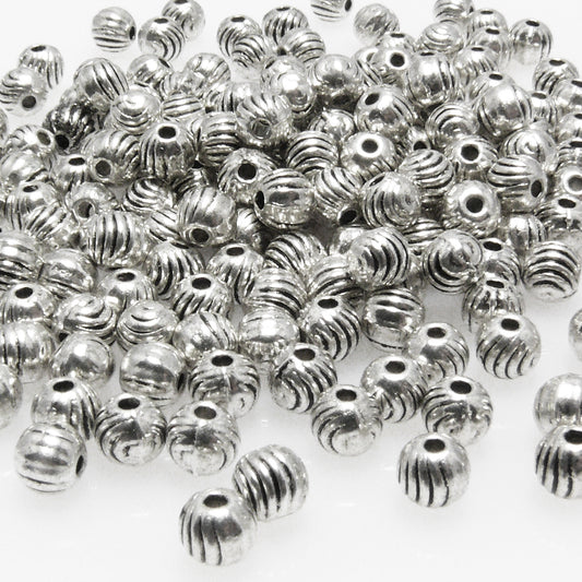 Großpackung 200x Metallperlen 4mm Kugeln altsilber Metall Perlen Metallkugeln