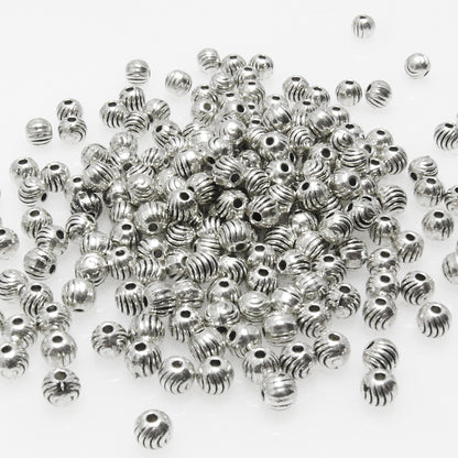 Großpackung 200x Metallperlen 4mm Kugeln altsilber Metall Perlen Metallkugeln