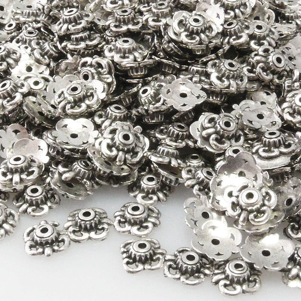 Perlkappen 9mm Silber 500x Kappen Acryl Perlenkappen Endkappen