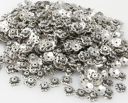 Perlkappen 9mm Silber 500x Kappen Acryl Perlenkappen Endkappen