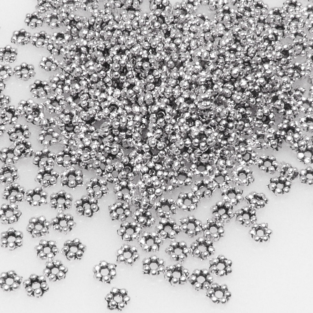 Großpackung 500x Metallperlen 1,5x3mm Spacer Rondelle altsilber Metall Perlen