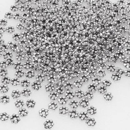Großpackung 500x Metallperlen 1,5x3mm Spacer Rondelle altsilber Metall Perlen