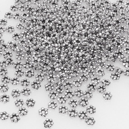 Großpackung 500x Metallperlen 1,5x3mm Spacer Rondelle altsilber Metall Perlen