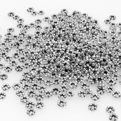 Großpackung 500x Metallperlen 1,5x3mm Spacer Rondelle altsilber Metall Perlen