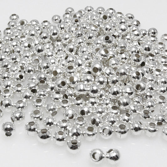 300 Metallperlen Kugeln 5mm versilbert Metall Perlen silber Bastelperlen -7025