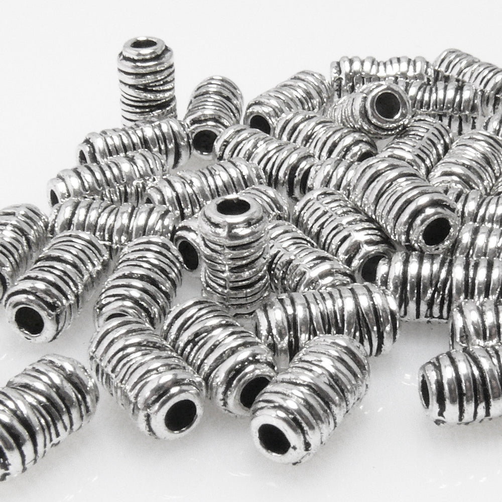 Großpackung 50x Metallperlen 11mm Spacer Großlochperlen altsilber Metall Perlen