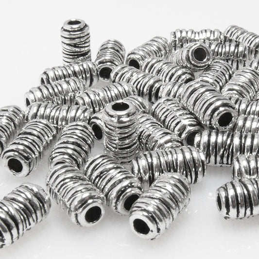 Großpackung 50x Metallperlen 11mm Spacer Großlochperlen altsilber Metall Perlen