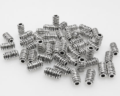 Großpackung 50x Metallperlen 11mm Spacer Großlochperlen altsilber Metall Perlen