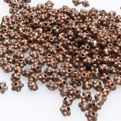 300 Metallperlen Spacer Rondelle 3x4mm Blüte kupferfarben Metall Perlen -7029