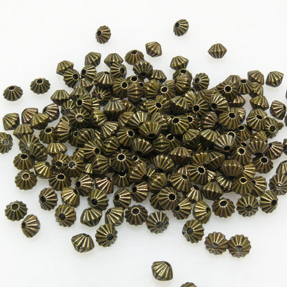 200x Metallperlen Rhomben 4mm bronzefarben Metall Perlen Bicone zum Basteln -7031