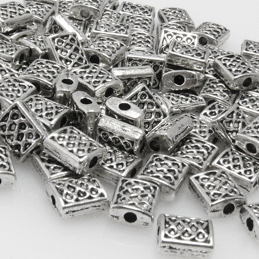 Metallperlen altsilber 7x6mm Spacer 100x Metallbeads Perlen Bastelperlen