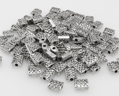 Metallperlen altsilber 7x6mm Spacer 100x Metallbeads Perlen Bastelperlen