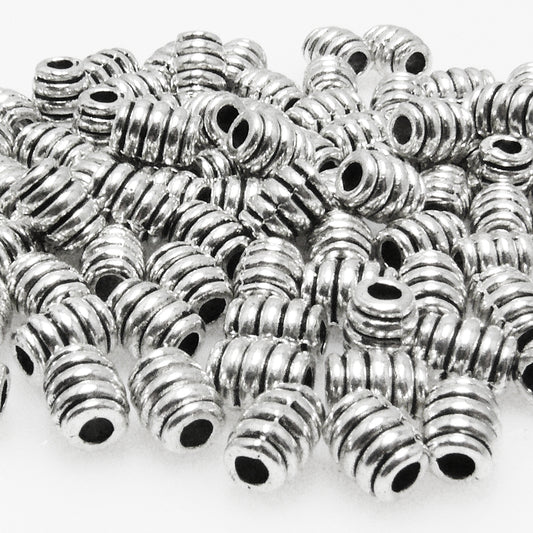 100x Metallperlen 7x5mm Spacer Großlochperlen altsilber Bastelperlen neu -7046