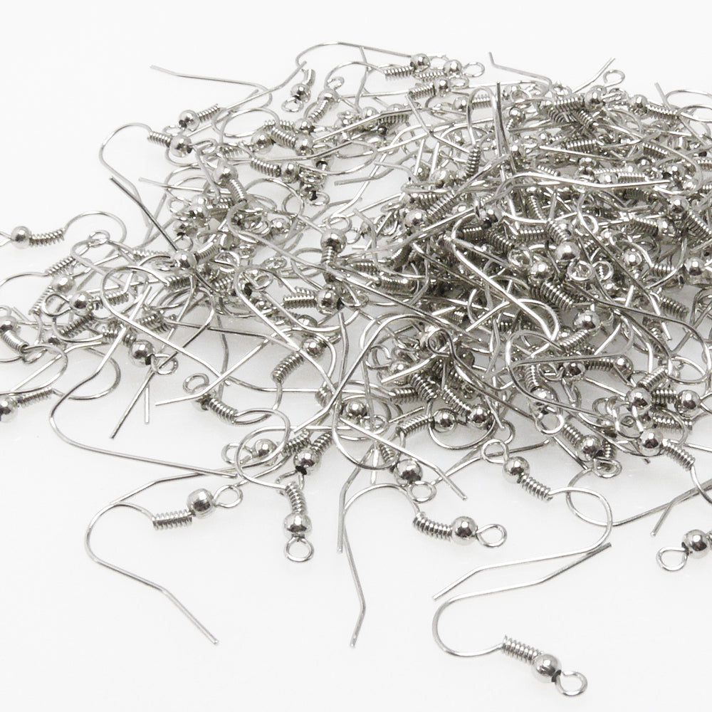 Großpackung 200x Ohrhaken 1,8cm Silber Fischhaken Ohrhänger Ohrschmuck Basteln