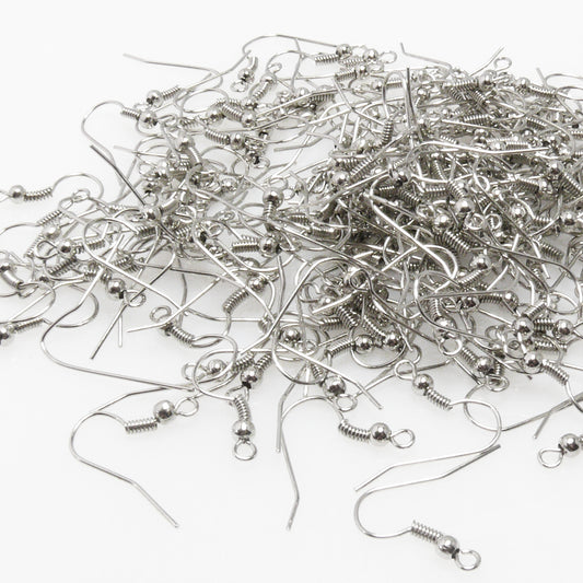 Großpackung 200x Ohrhaken 1,8cm Silber Fischhaken Ohrhänger Ohrschmuck Basteln