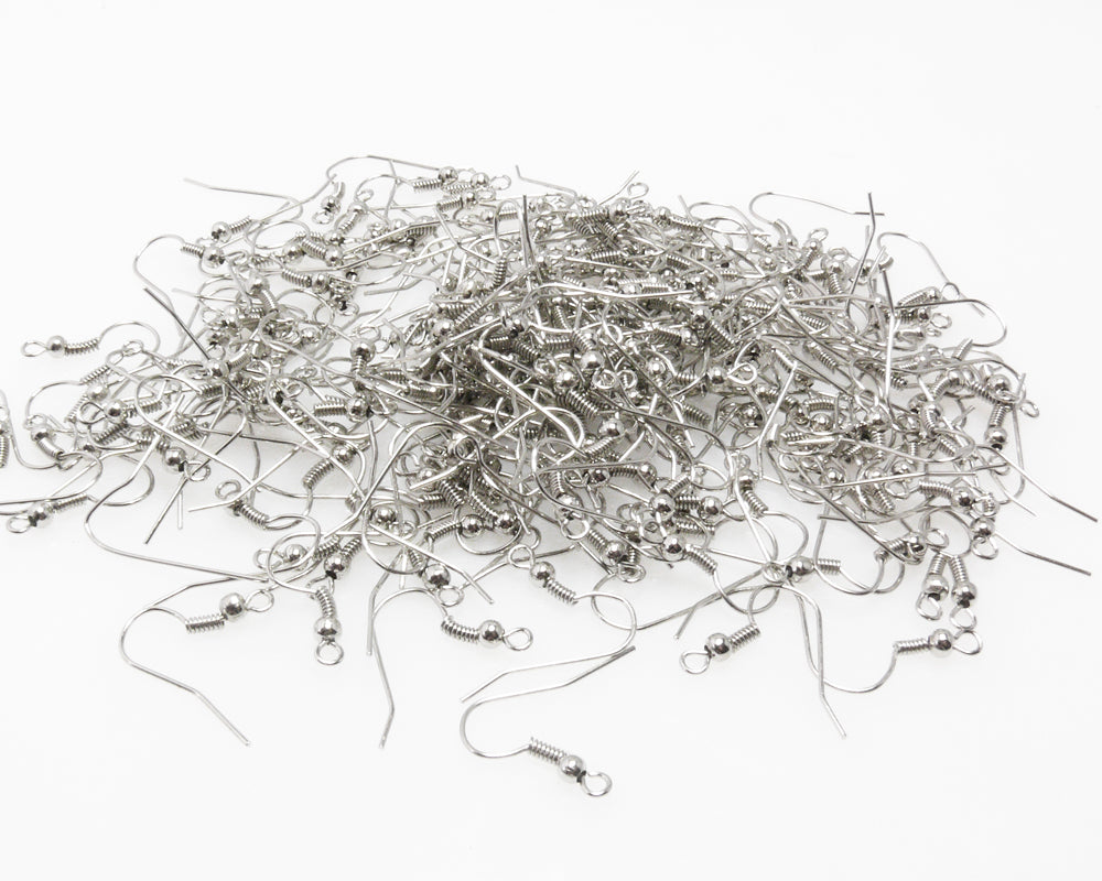 Großpackung 200x Ohrhaken 1,8cm Silber Fischhaken Ohrhänger Ohrschmuck Basteln