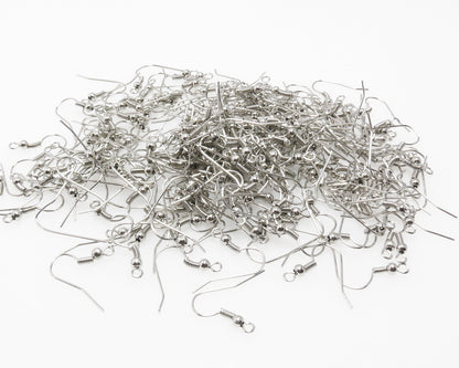Großpackung 200x Ohrhaken 1,8cm Silber Fischhaken Ohrhänger Ohrschmuck Basteln