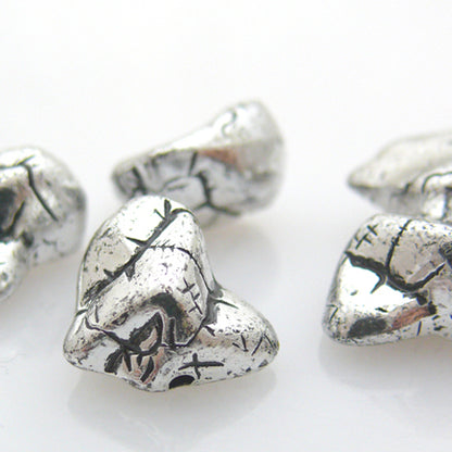 5 St. große Perlen Kunststoffperlen 16mm Acrylperlen silber Bastelperlen Nuggets