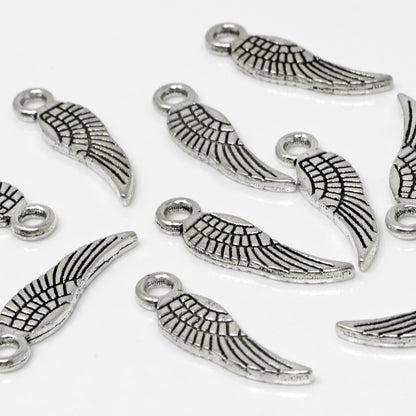 Metallanhänger 10x Flügel Altsilber Engelsflügel 19mm Bastelanhänger Charm